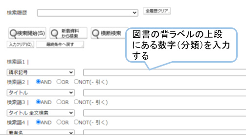 分類（数字）を入力して検索する